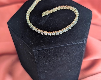 Vintage 14K Yellow Gold S Link Tennis Bracelet-Estate-7”Long-Stunning