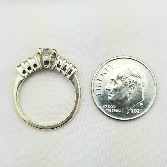 14K White Gold and 7 Stone Diamond Engagement Rin… - image 9