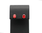 Vintage 1970’s 14K Yellow Gold Emerald Cut Garnet (1 TCW Each) Stud Earrings