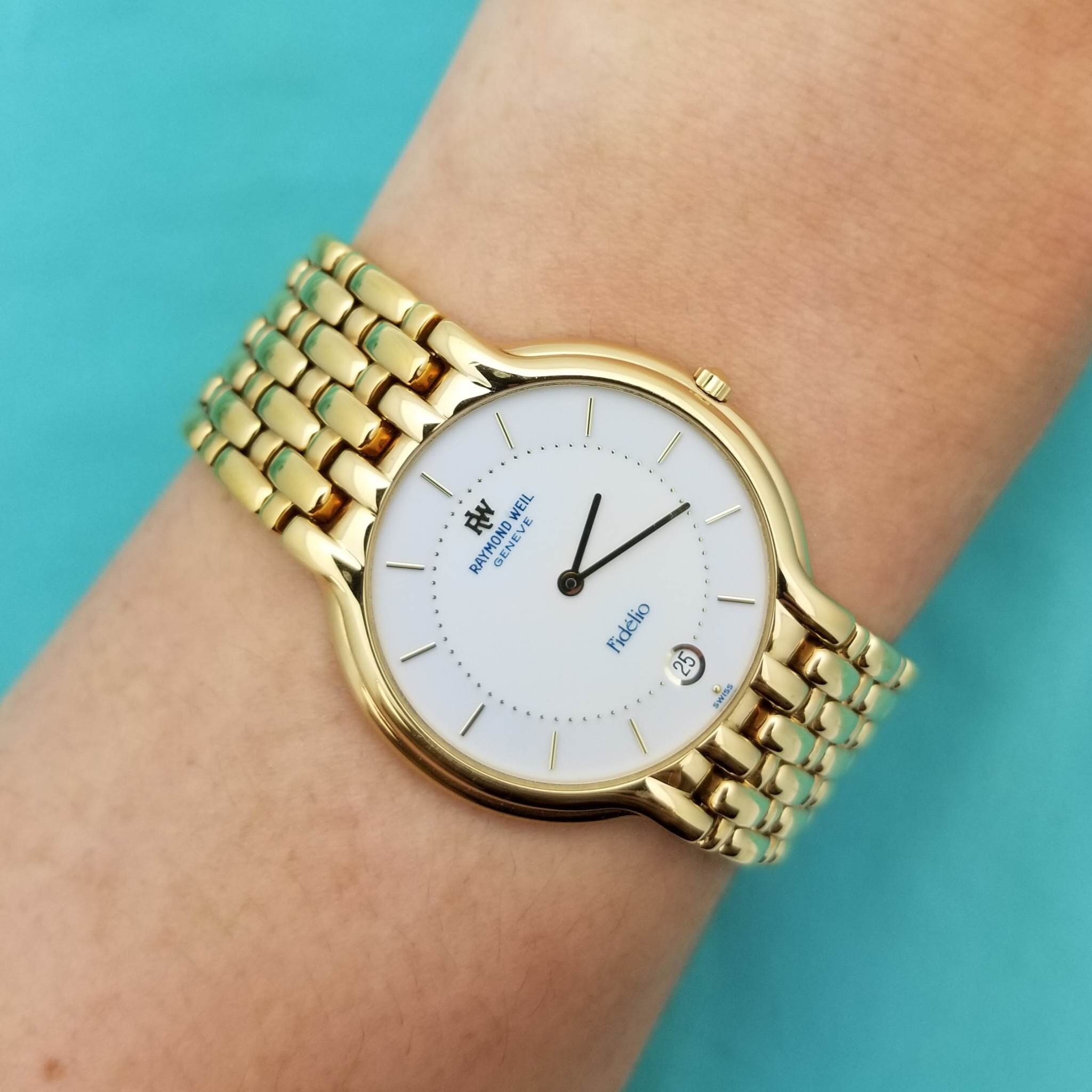 Raymond Weil Geneva Fidelio 4802 18K Gold Electroplated Watch 