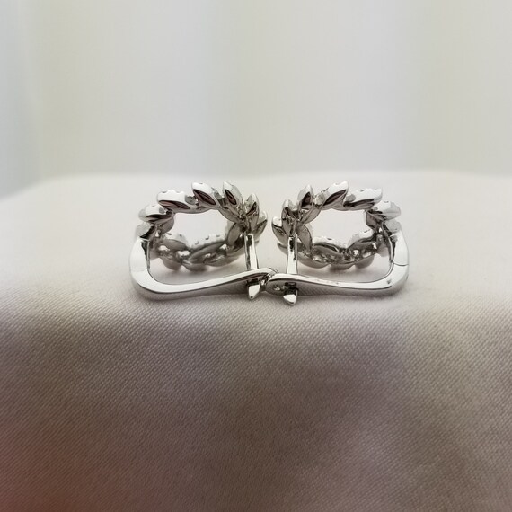 14K White Gold Wreath Diamond Earrings, .75TCW, P… - image 4