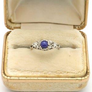 Vintage 1970’s 10K White Gold Blue Star Sapphire (.25 TCW) Ring-SZ 5.5