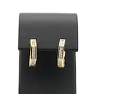 Vintage 1980’s Sterling Silver Cubic Zirconia Huggie Hoop Earrings-.63” Long