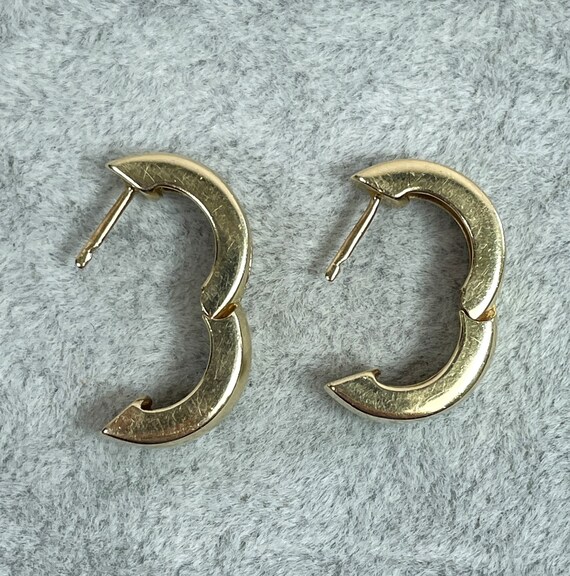 14K Genuine Ruby and Diamond Huggie Earrings, 5/8… - image 10