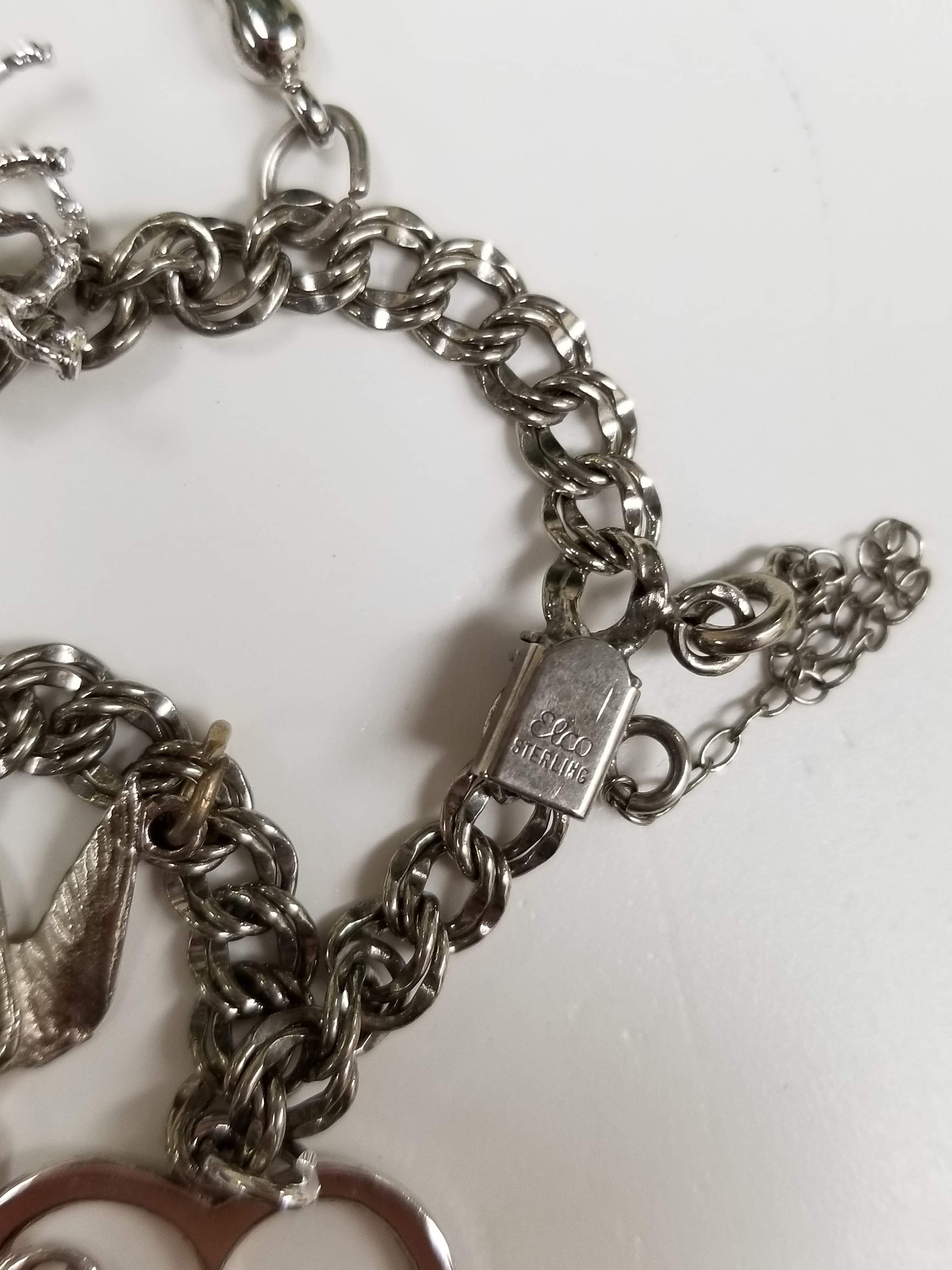 Silver Vintage Charm Bracelet w Charms Estate 1970s 8 Etsy