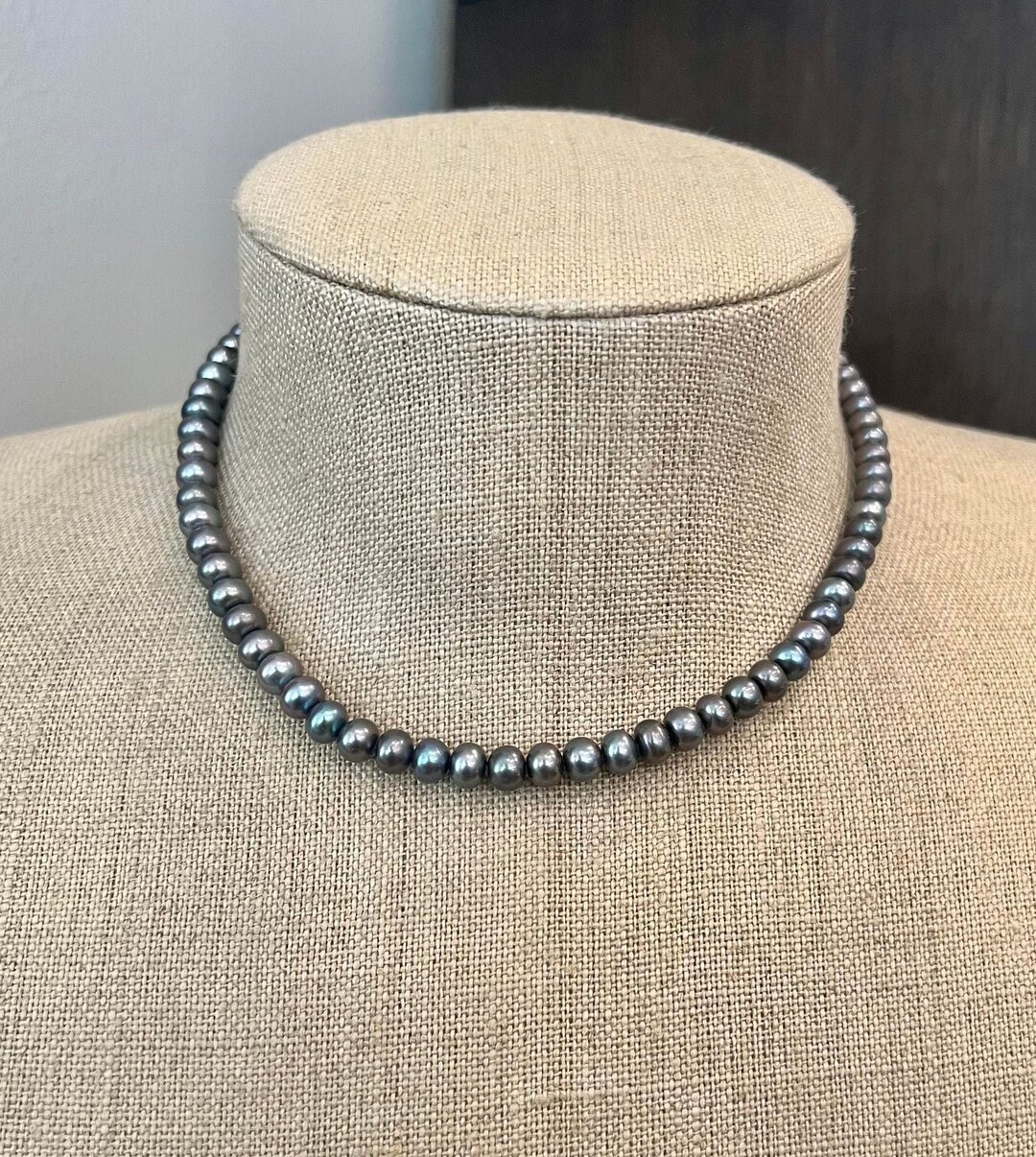 Silver Honora Pearl Strand Gray/purple 6.5-7MM Vintage - Etsy