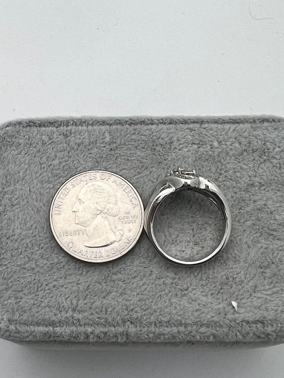 Silver Diamond Accent Ring- Three Stone- .05tcw- … - image 2