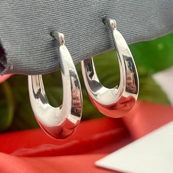 Silver Classic Hoop Earrings-Sterling-Large-Polish
