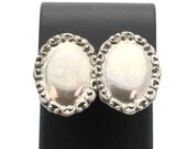Vintage 1950’s Solid Sterling Silver Large Mexican Stud Earrings-.8”W x 1.2”L