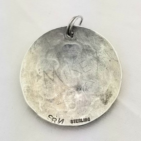 Sterling Silver Pendant with Symbols-1" -Vintage-… - image 4