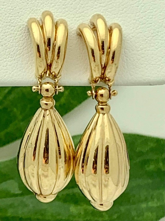 14K Drop Dangle Estate Earrings,Vintage Jewelry,19
