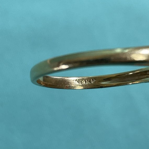 14K Garnet and Diamond Ring, Vintage, 4mmx5.5mm O… - image 3