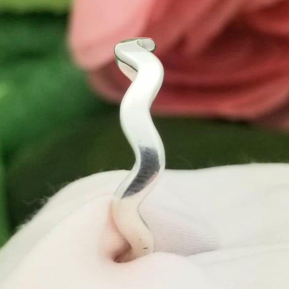 Simple Silver Wavy Stackable Band-925-Sterling-So… - image 6
