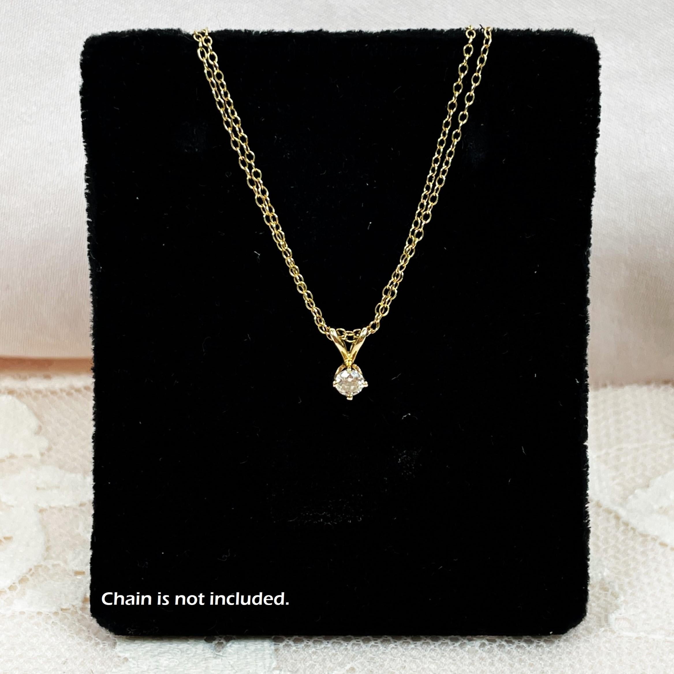 Vintage 14K Yellow Gold Diamond Solitaire Pendant, .08 Carat, Petite, G Color