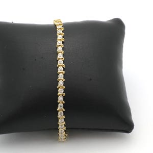 Vintage 1990’s 14K Yellow Gold S-Link Diamond (1.5 TCW) Tennis Bracelet-7.5”L