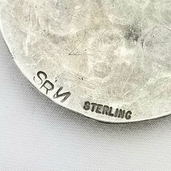 Sterling Silver Pendant with Symbols-1" -Vintage-… - image 5