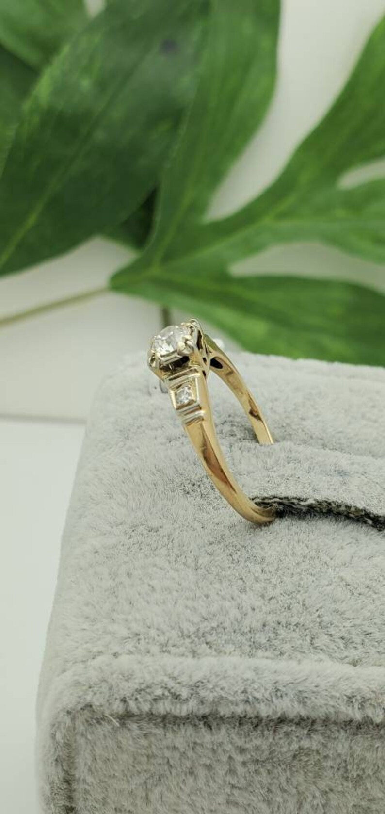 14K Gold Diamond Engagement Ring .22ct & .015ct Vintage | Etsy