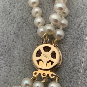 Pearl Triple Strand Bracelet-gold Filled 8 Long 4.5mm Pearls Filigree ...