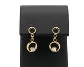 Vintage 1990’s 14K Yellow Gold Cubic Zirconia (.34 TCW) Drop Earrings -.8” Long