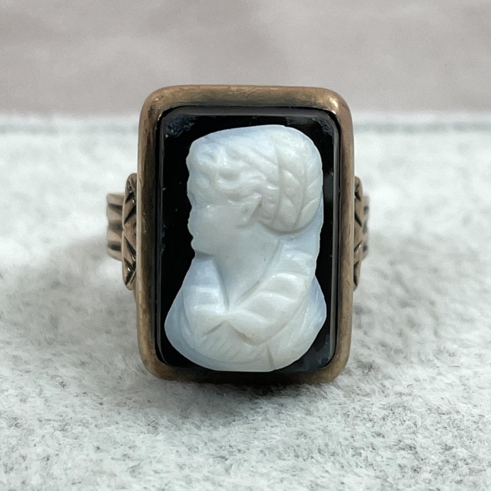 Black onyx cameo ring cheap