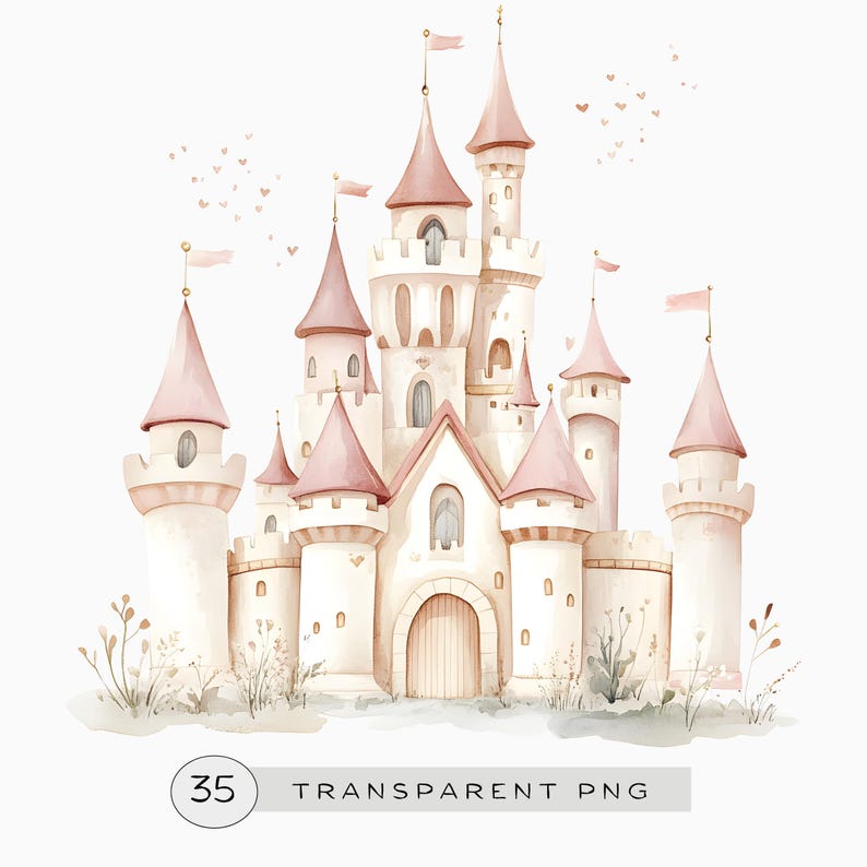 Princess Clipart PNG Bundle | Fairytale Nursery Watercolor | Baby Girl ...