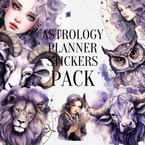 Astrology Digital Stickers for GoodNotes | Astrology GoodNotes Stickers | GoodNotes Witchy Digital Stickers | Witch Stickers Zodiac