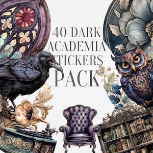 Adesivi per diario digitale Dark Academia / Adesivi Goodnotes pretagliati / Adesivi per bullet journal / Adesivi per album / Notability