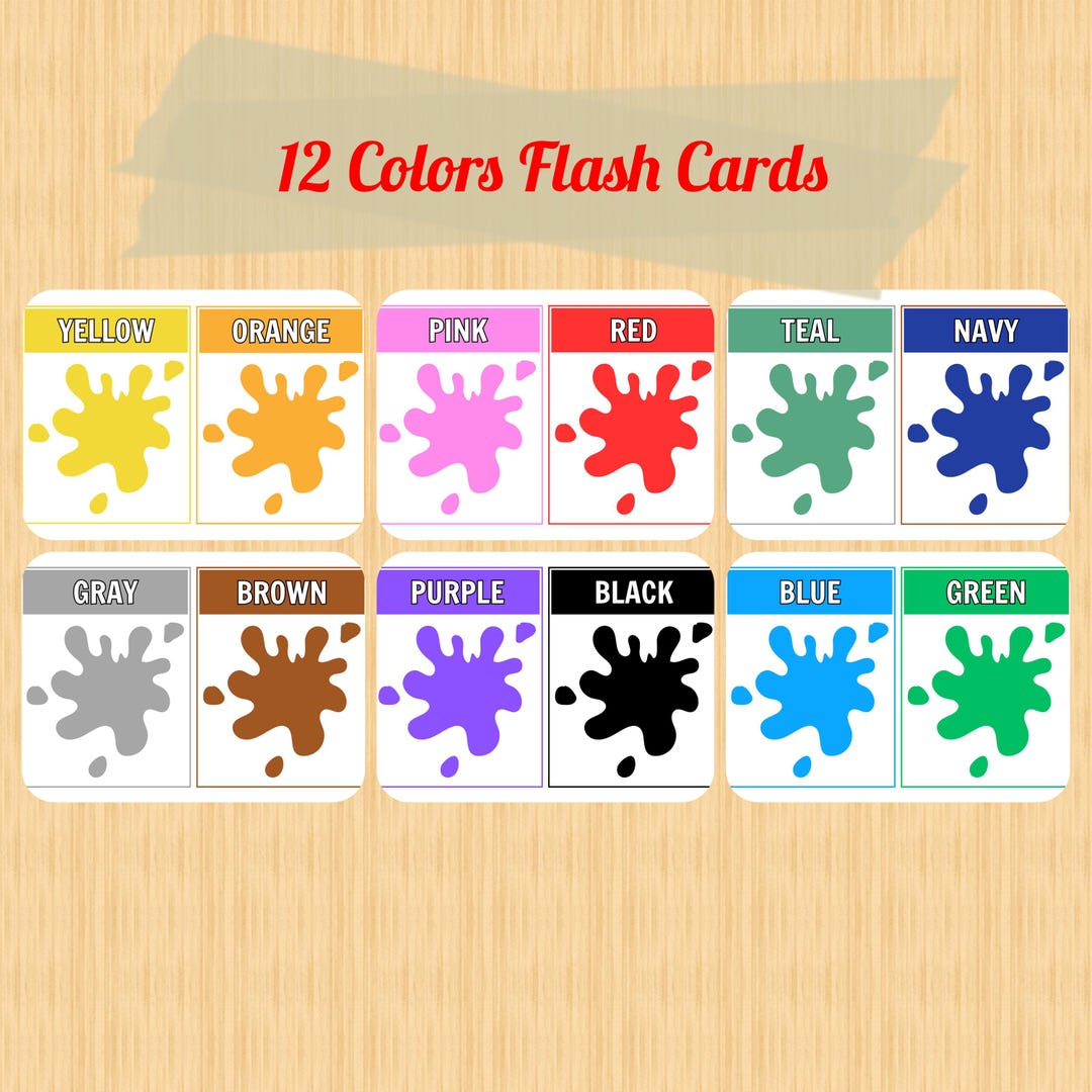 Montessori Color Flash Cards – Educational Printable Cards (PDF) - Etsy