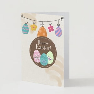 Tarjeta de Pascua linda - Tarjeta de Pascua - Tarjeta de felicitación - Tarjeta de Pascua imprimible - Regalo de Pascua - Pastel - Tarjeta encantadora - Pascua