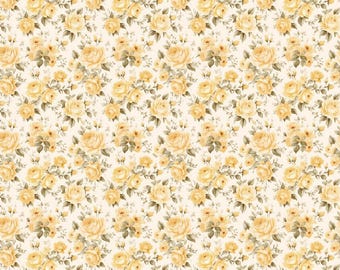 Vintage Rose Fabric Fabric Shabby Chic Roses Fabric Romantic Floral Cotton Fabric 100% Cotton Fabric By The Half Yard