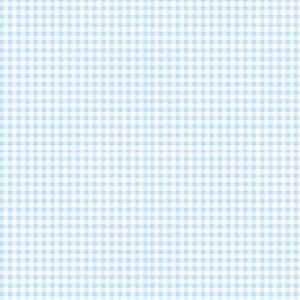 Könnte beinhalten: Ein sich wiederholendes Vichy-Muster, bestehend aus einem Gitter aus kleinen hellblauen Quadraten, die sich mit weißen Quadraten abwechseln. Das Design besteht aus einem konsistenten, gleichmäßigen Karomuster, das die gesamte Fläche bedeckt.