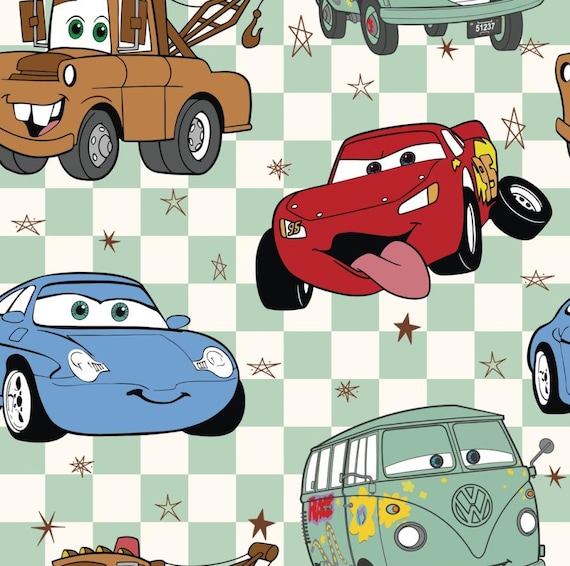 Disney Cars Fabric Lightening McQueen Fabric Cotton Cartoon Fabric Sewing Fabric Animation Fabric By the Half Yard