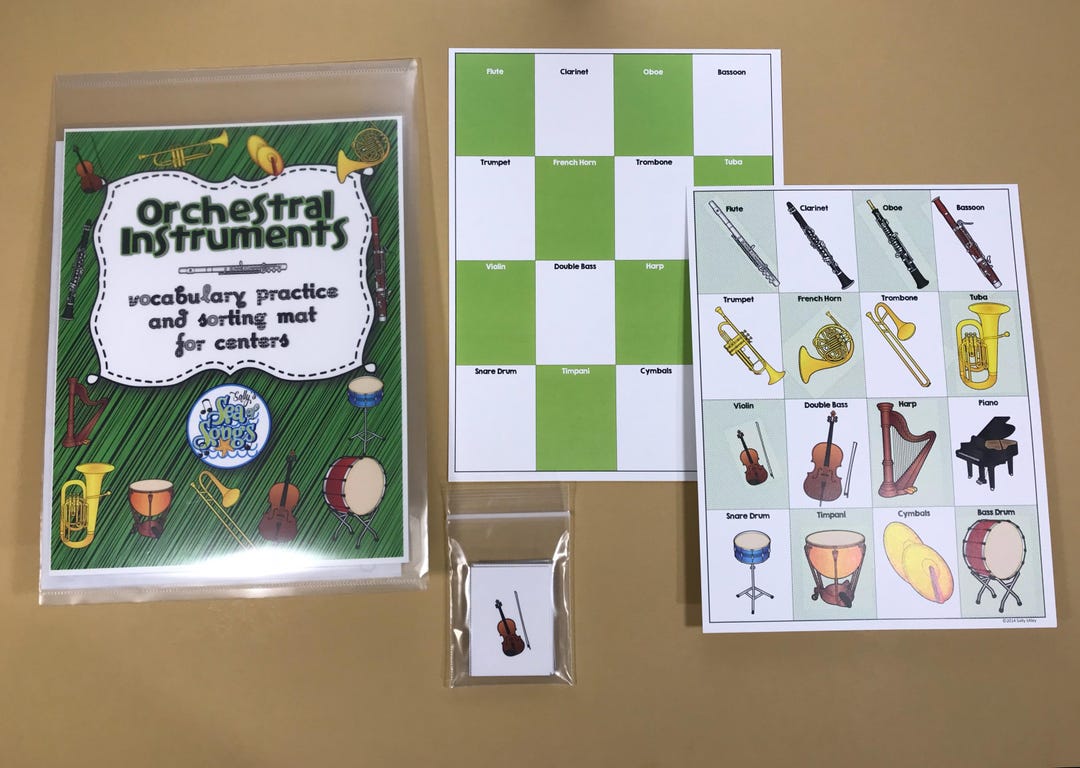 Laminated Orchestra Instrument Sorting Cards: Music Center Activity - Etsy