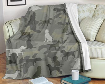Bracco Italiano camo deken, hondenras cadeau, zachte fleece plaid, Bracco vader verjaardag, beddengoed puppy kwekerij, huisdier kunst Home decor cadeau
