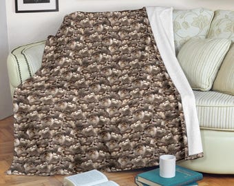 Otter Throw Blanket, Cute Sea Animal Full Face Print Fleece, Wildlife Lover Gift, Soft Nature Home Decor, Unique Weasel Family Snuggle