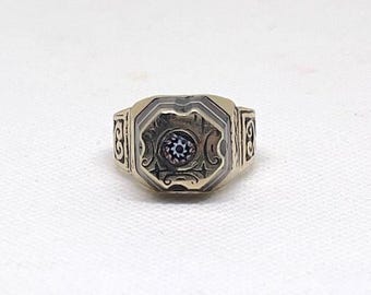 Vintage Berber Metal Ring: African Chevron Bead, Tribal Boho Jewelry