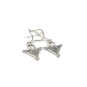 Berber Fibula Earrings: Moroccan Boho Plated Silver Ethnic Jewelry