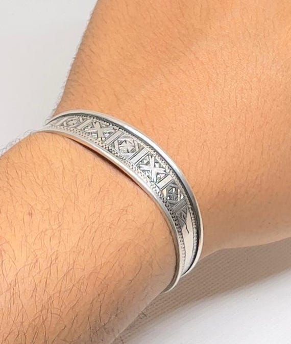 Mali Niger Tuareg Solid Silver Cuff Bracelet: Ste… - image 3