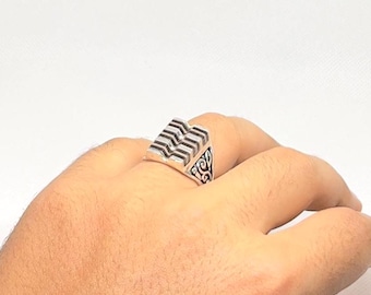 Handmade Berber Ring: Silver Plated Tuareg Tribal Jewelry