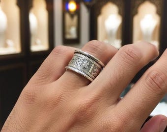 Anillo Tuareg de plata de ley hecho a mano: Joyería tribal bereber