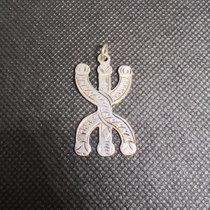 Amazigh Berber Sterling Silver Pendant: Kabyle Tuareg Tribal Necklace