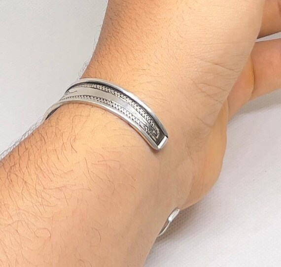 Mali Niger Tuareg Solid Silver Cuff Bracelet: Ste… - image 4