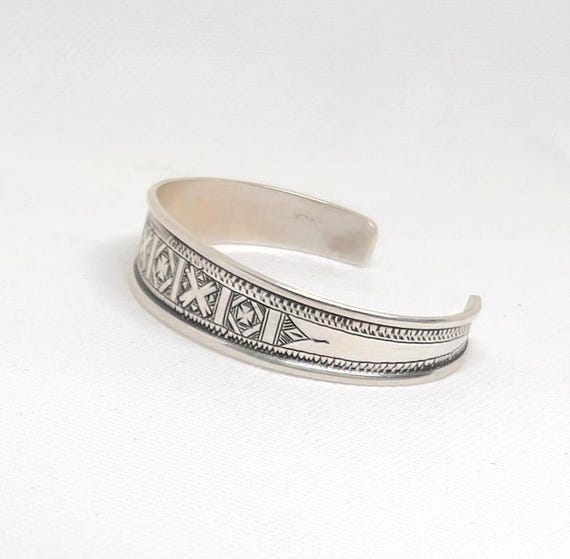 Mali Niger Tuareg Solid Silver Cuff Bracelet: Ste… - image 7