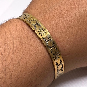 Tuareg Copper Bangle: Adjustable Brass Cuff Bracelet, Berber Tribal Jewelry