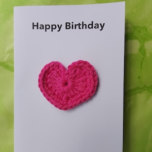 Tarjeta de feliz cumpleaños / para cumpleaños / motivo de crochet / con sobre a elegir / con corazón / A6, tarjeta/regalo