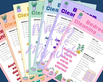 Bedroom Cleaning Tasks for Kids, 7 Colors