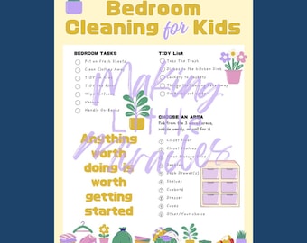 Yellow Bedroom Cleaning List for Kids