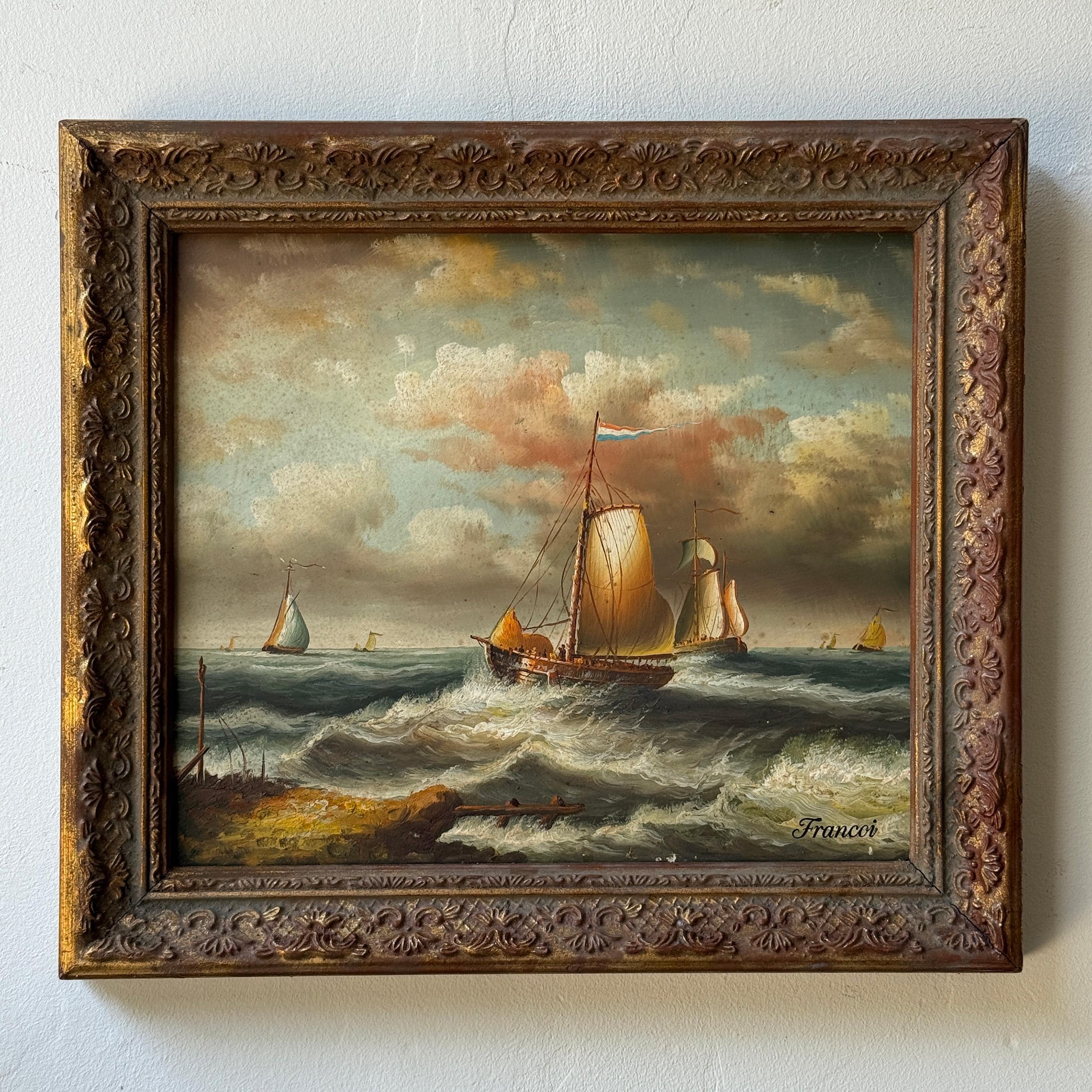 Dutch ships painting - Etsy 日本