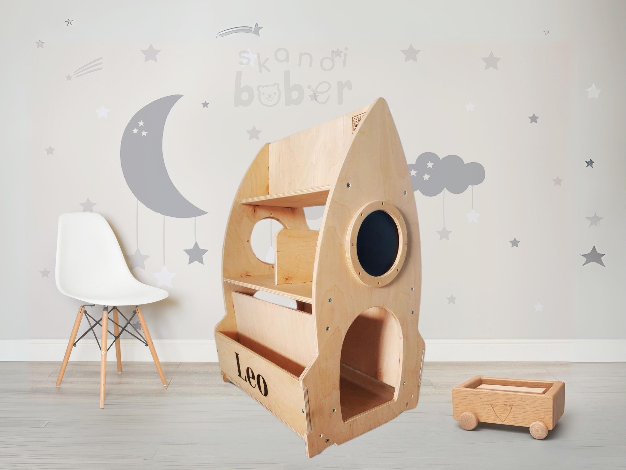 Personalized Rotating Rocket Kids Rack With Magnetic Drawing Board ...