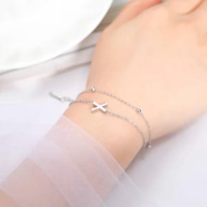 Pulsera de doble cadena Cazador de acero inoxidable para mujer, con iniciales de la A a la Z, pulsera de mano 2025, regalo